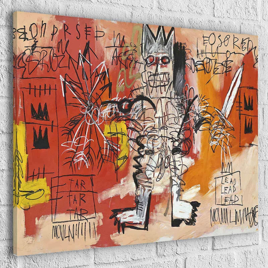 Tableau Basquiat Warrior Graffiti - Montableaudeco