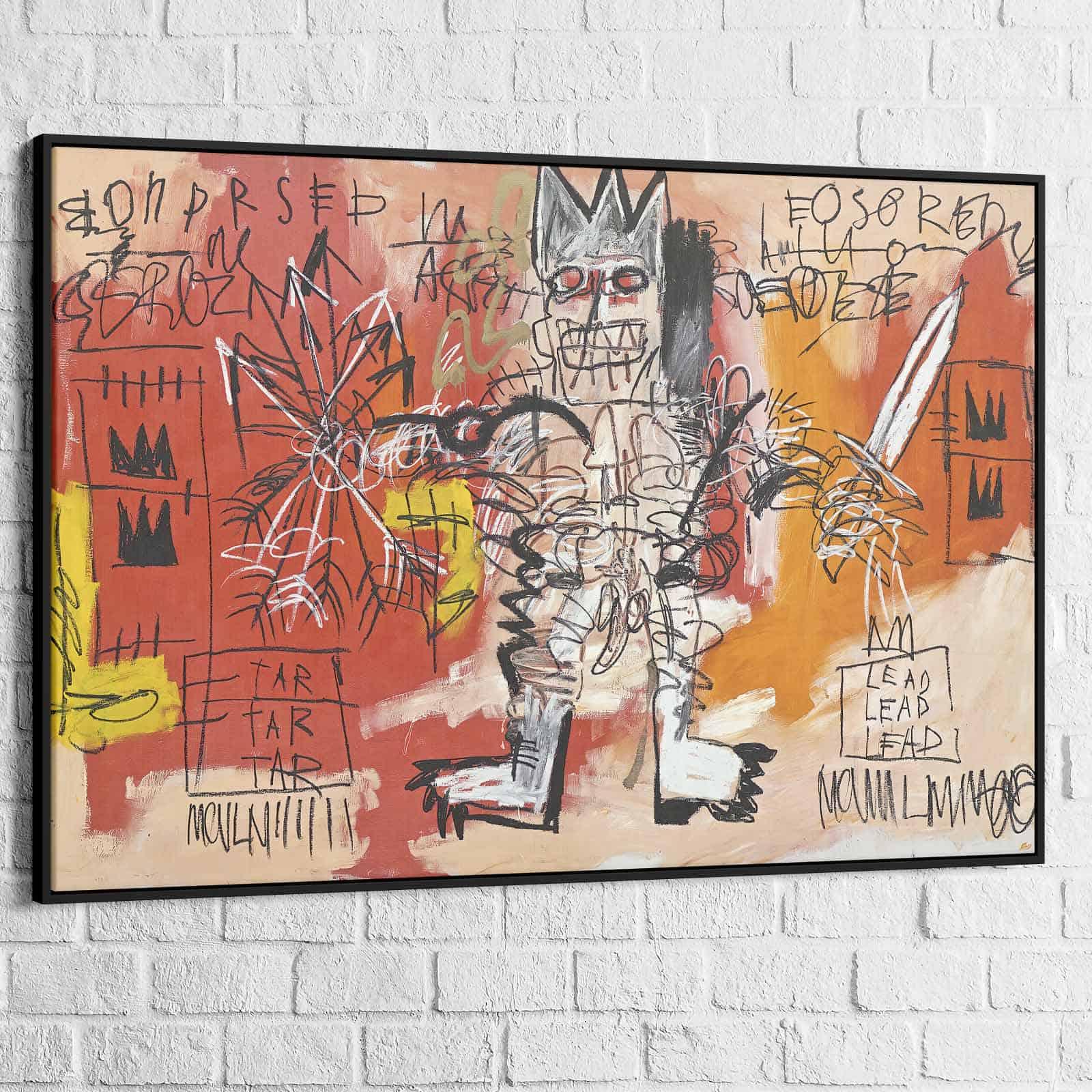 Tableau Basquiat Warrior Graffiti - Montableaudeco