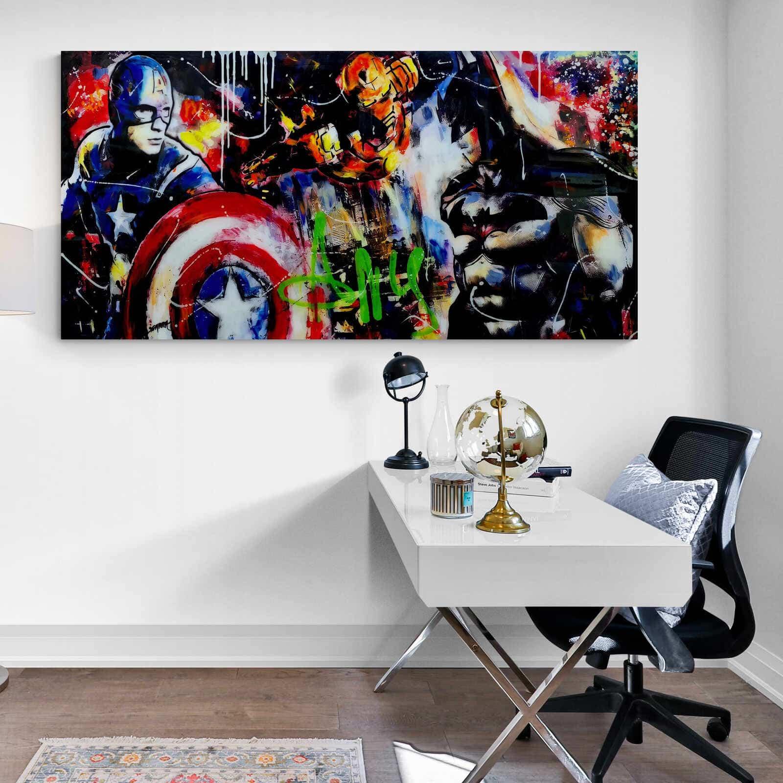 Tableau Batman et Captain America - Montableaudeco