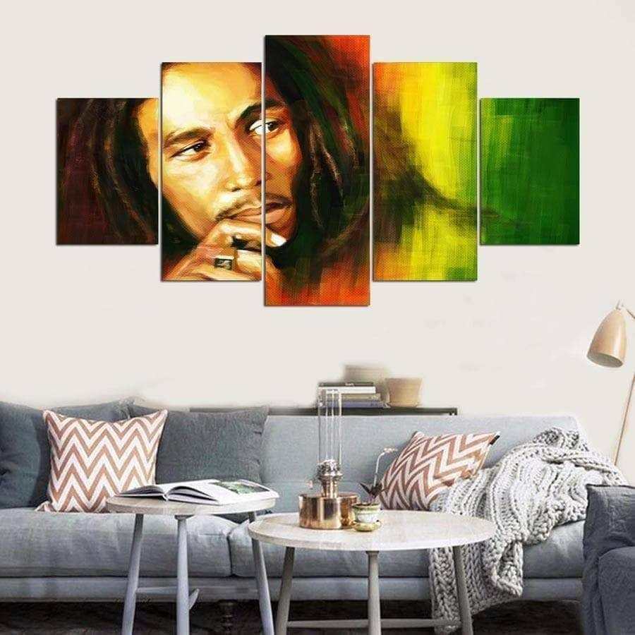 Tableau Bob Marley Legend 5 Panneaux - Montableaudeco