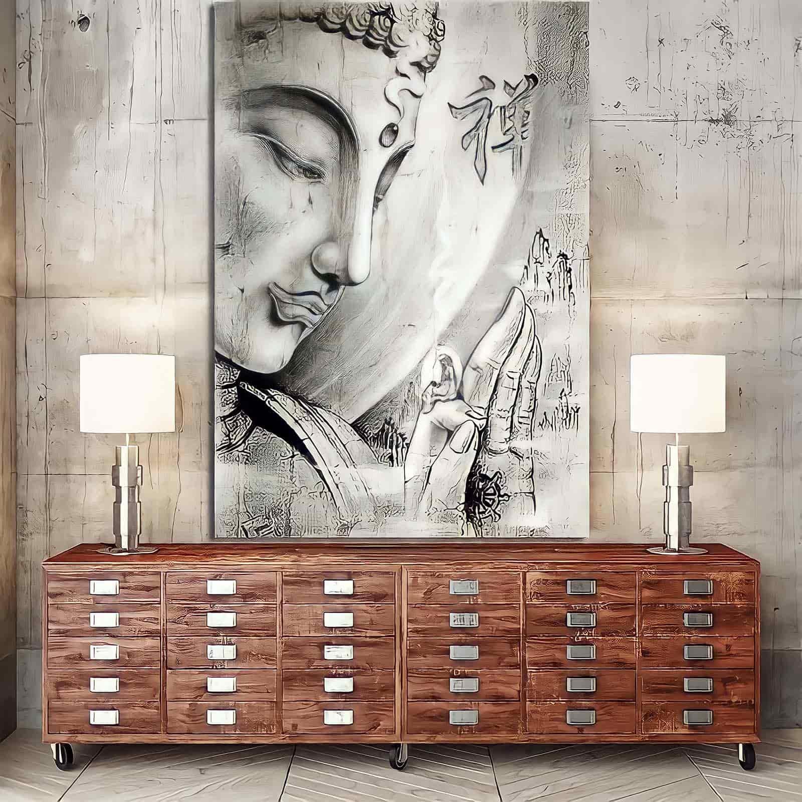 Tableau Bouddha Noir et Blanc - Montableaudeco