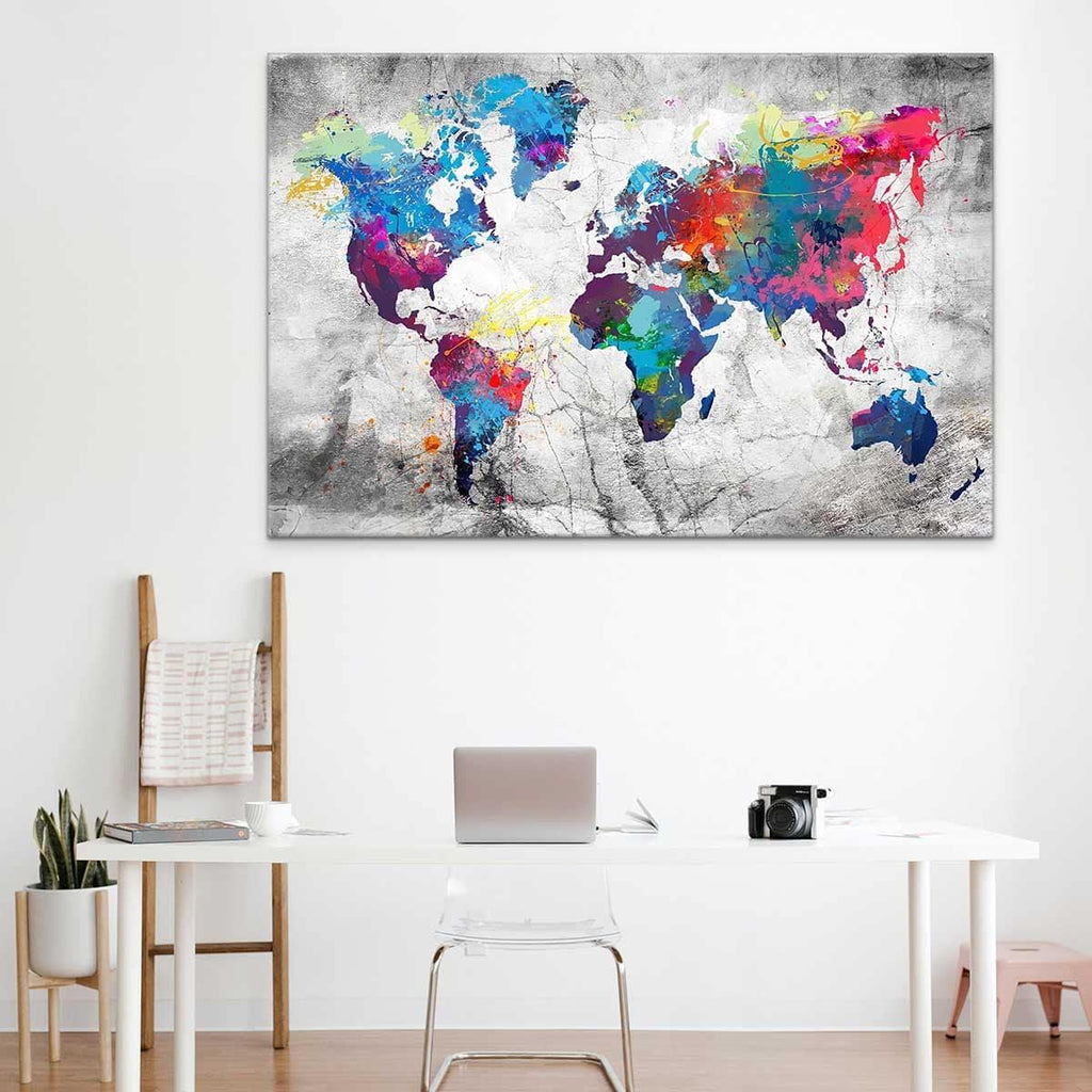 Tableau déco carte du monde - Décoration murale Originale