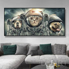 Tableau Chat et Chien Les Astronautes - Montableaudeco