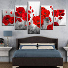 Tableau Fleur Les Coquelicots 5 panneaux - Montableaudeco