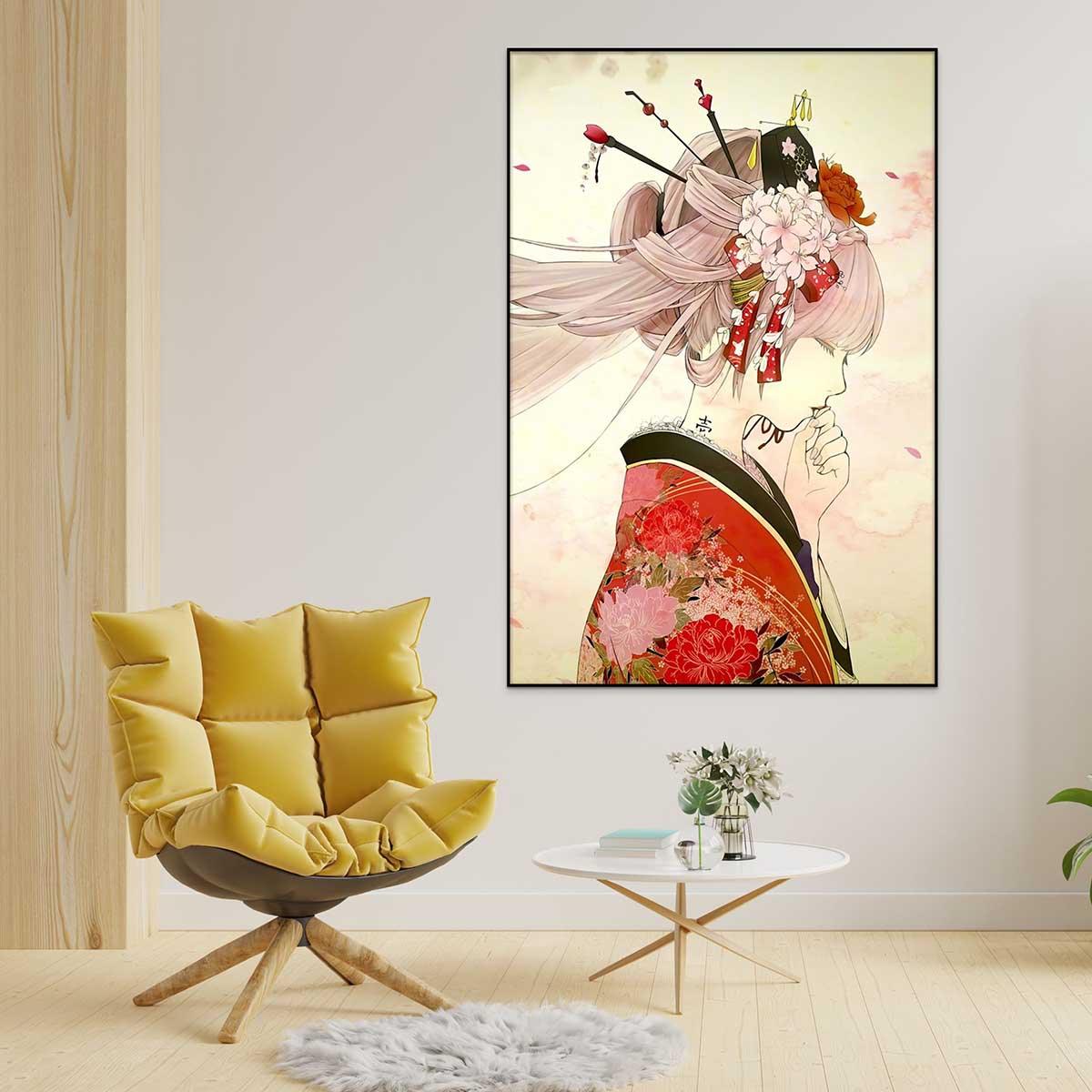 Tableau Japonais Jeune Geisha - Montableaudeco