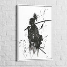 Tableau Japonais Le Samouraï Noir et Blanc - Montableaudeco