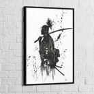 Tableau Japonais Le Samouraï Noir et Blanc - Montableaudeco