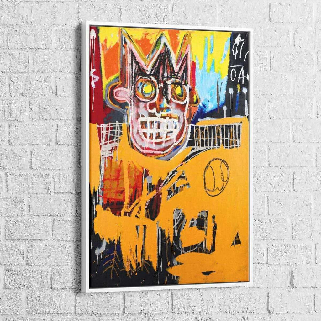 Tableau Jean Michel Basquiat Orange Sports Figure - Montableaudeco