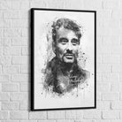 Tableau Johnny Hallyday Le Noir et Blanc - Montableaudeco