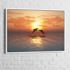 Tableau Les Dauphins Coucher de Soleil - Montableaudeco