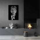 Tableau Lion Noir et Blanc La Marche - Montableaudeco