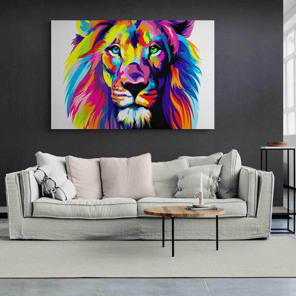 Colorful Lion Pop Art Painting | Discount Decoration – Montableaudeco