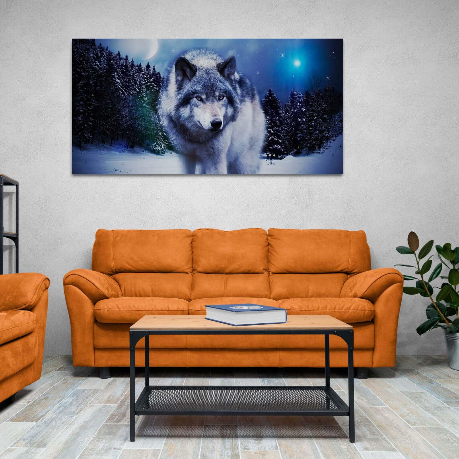 Tableau Loup des Neiges - Montableaudeco