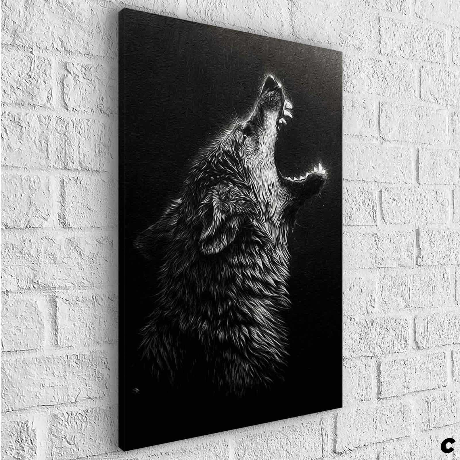 Tableau Loup Noir et Blanc - Montableaudeco