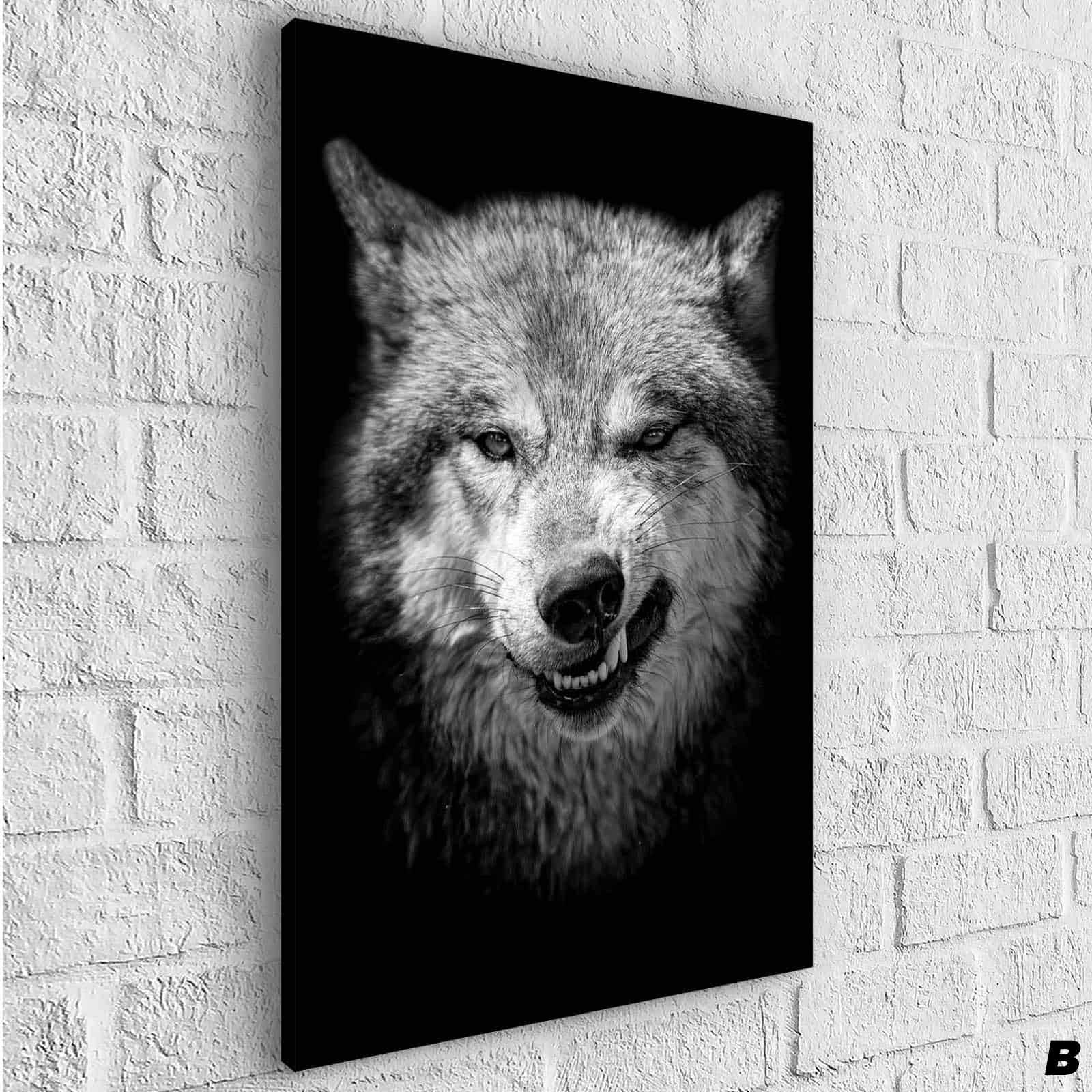 Tableau Loup Noir et Blanc - Montableaudeco