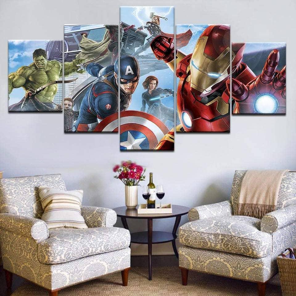 Tableau Marvel Avengers 5 Panneaux  Déco à Prix Grossiste – Montableaudeco