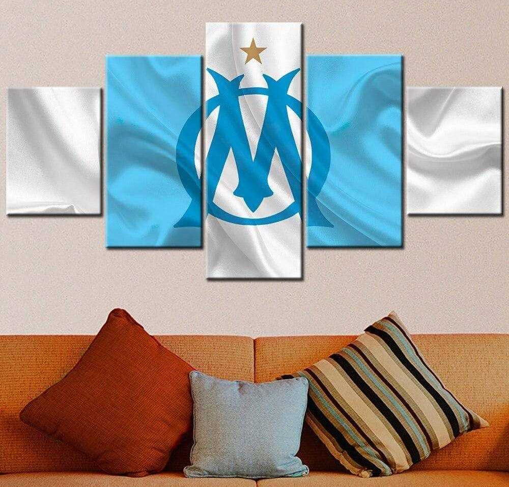 Tableau Olympique de Marseille 5 Panneaux - Montableaudeco