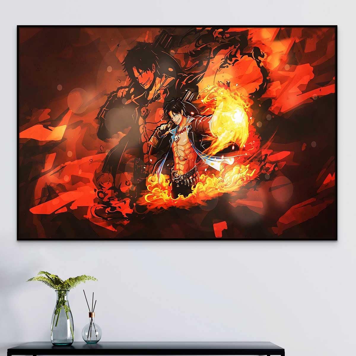 Tableau One Piece Portgas Fire - Montableaudeco