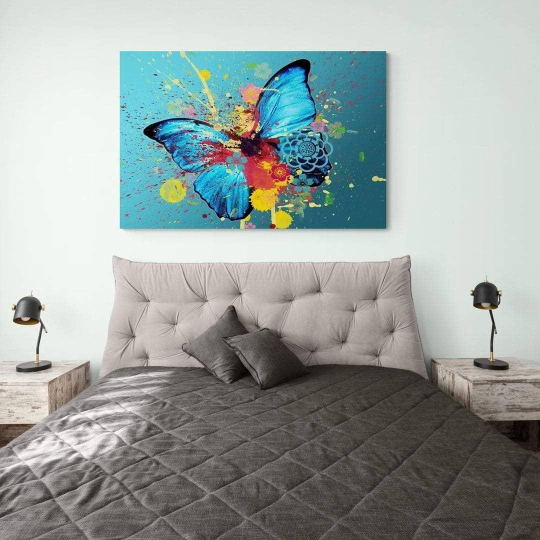 Tableau Papillon Bleu Graffiti - Montableaudeco