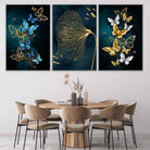 Tableau Papillon et Fleur 3 Pièces - Montableaudeco