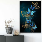 Tableau Papillon et Fleur 3 Pièces - Montableaudeco