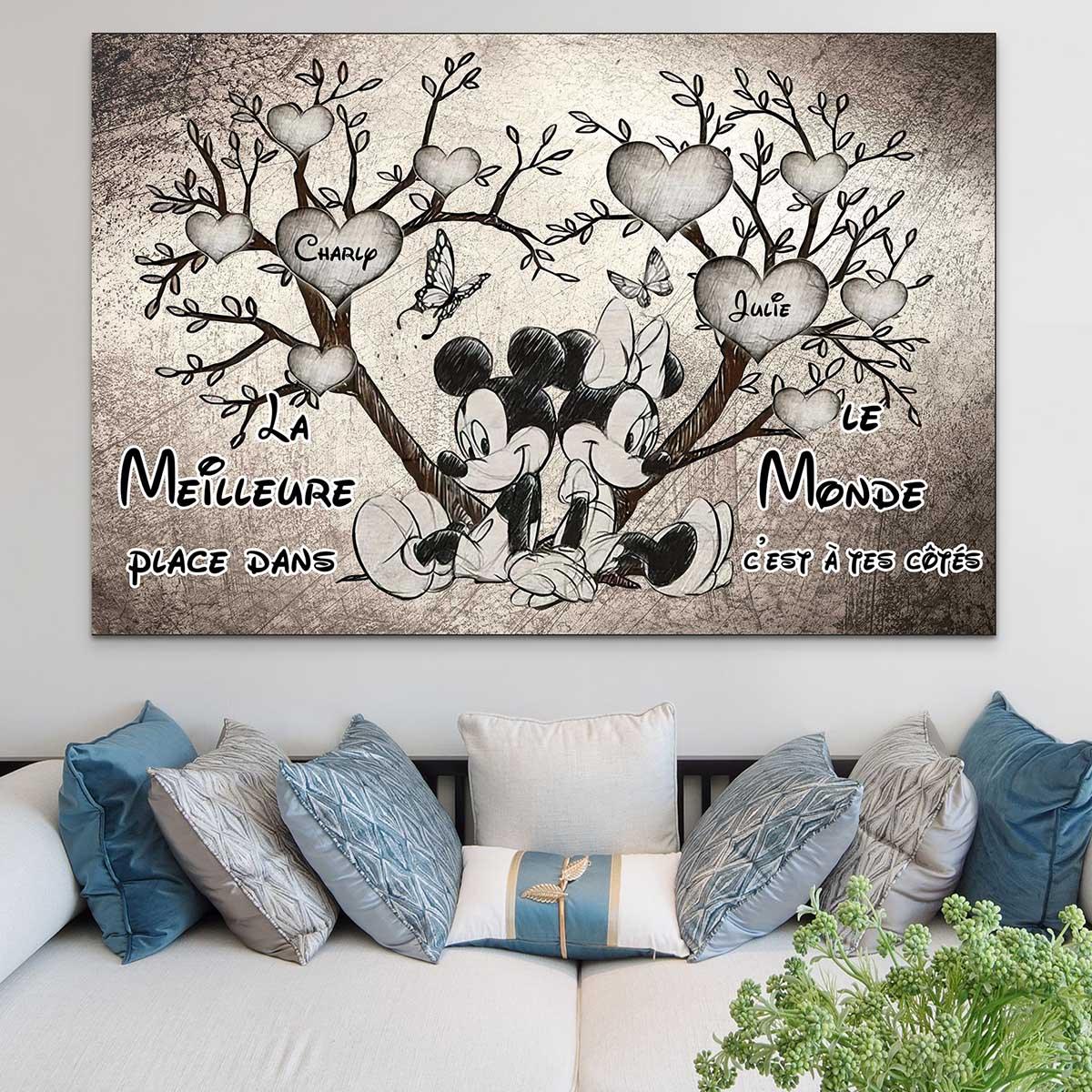 Tableau Personnalisé Amour Mickey Minnie - Montableaudeco