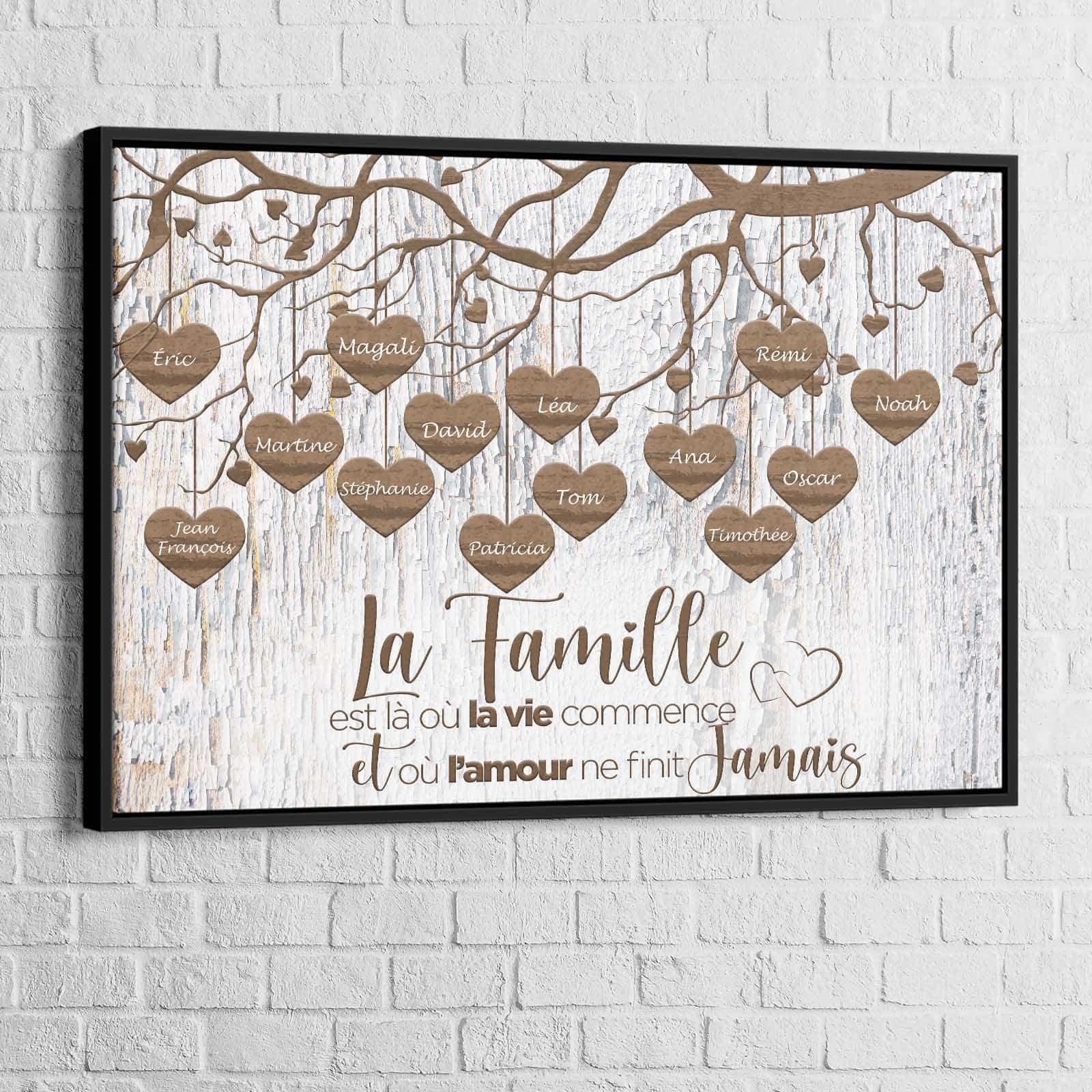 Tableau Personnalisé Famille Prénoms - Montableaudeco