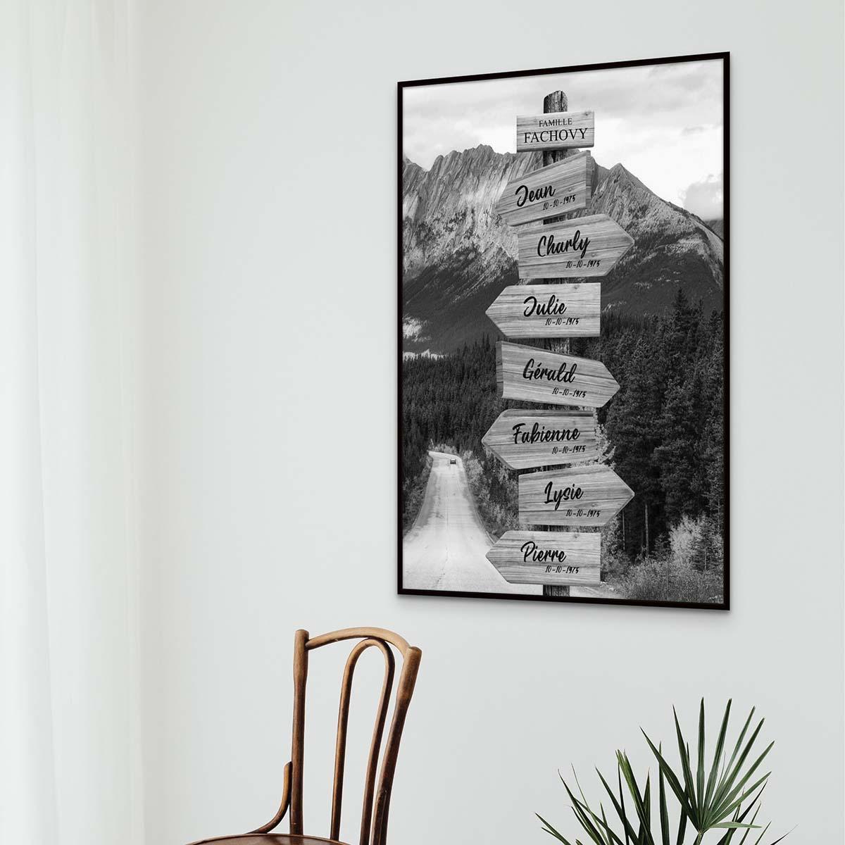 Générique Toile personnalisée avec cadre en bois prénom famille Plage et  Vague 75 x 50 cm : : Cuisine et Maison