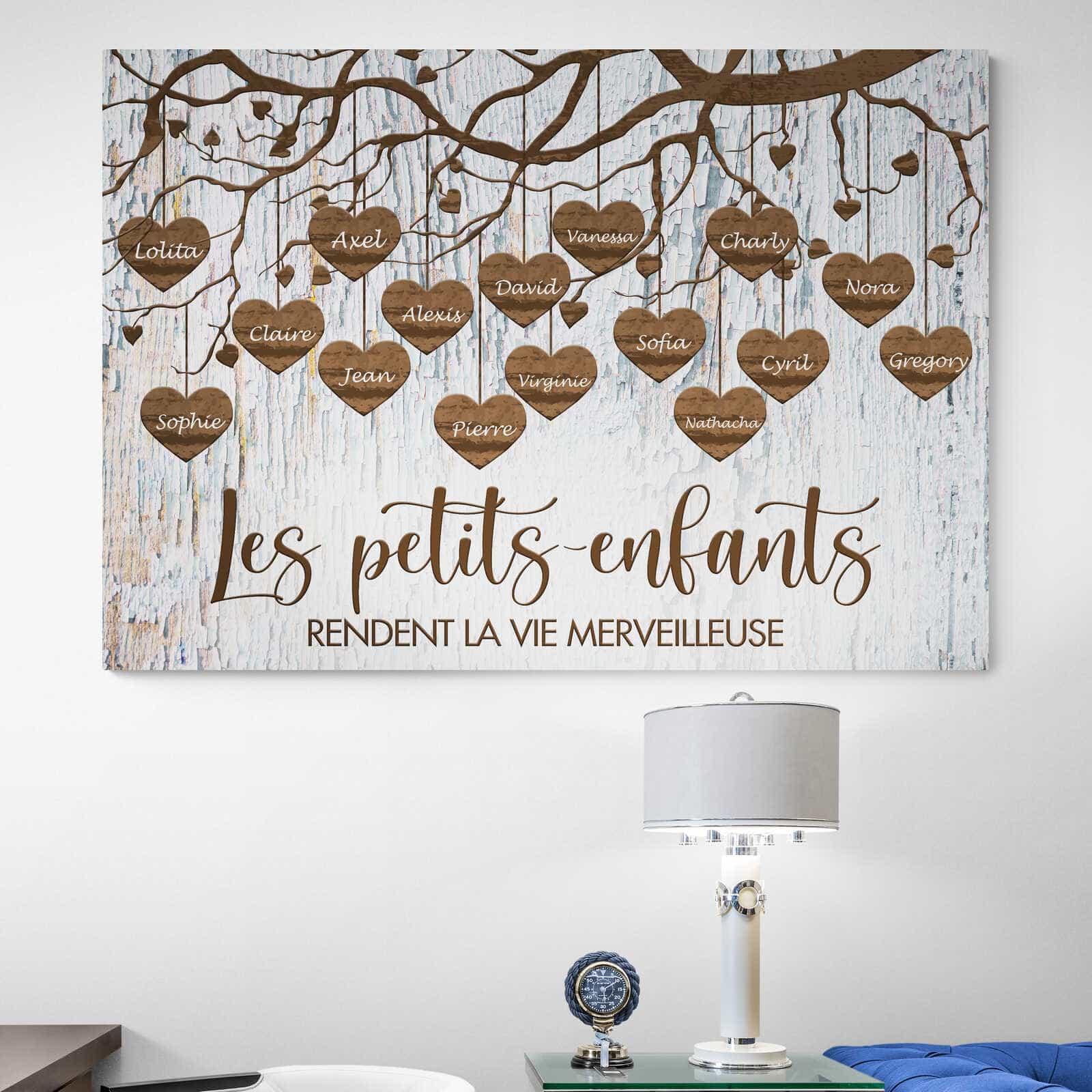 Tableau Personnalisé Prénoms Petits Enfants - Montableaudeco