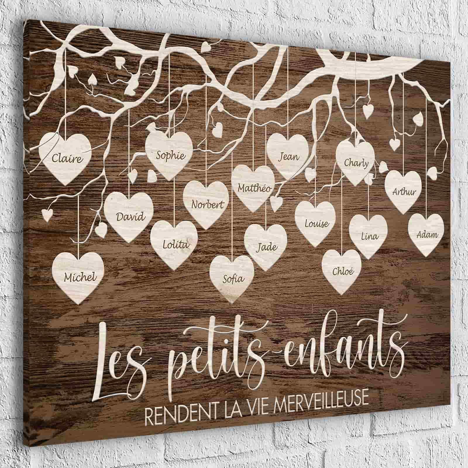 Tableau Personnalisé Prénoms Petits Enfants - Montableaudeco