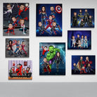 Tableau Personnalisé Super Héros Marvel Famille 3 personnages - Montableaudeco