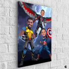 Tableau Personnalisé Super Héros Marvel Famille 3 personnages - Montableaudeco