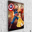 Tableau Personnalisé Super Héros Marvel Famille 3 personnages - Montableaudeco