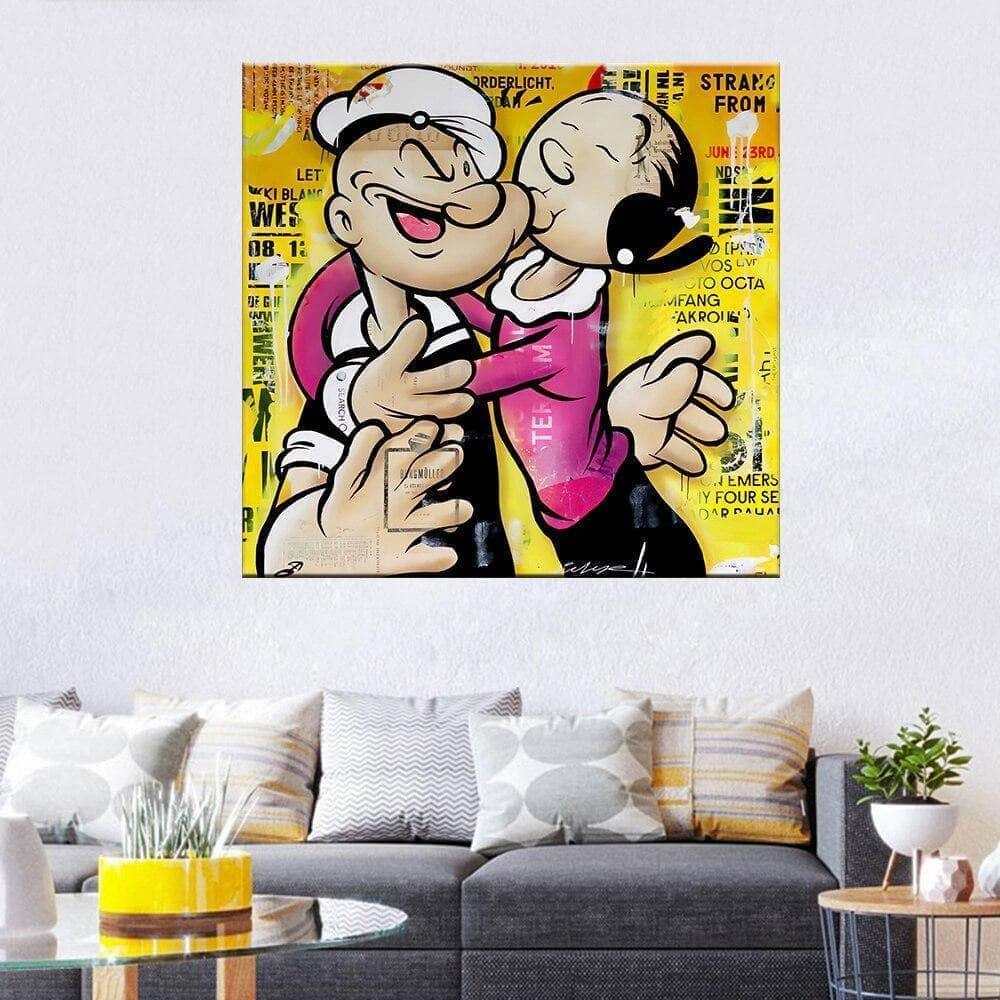 Tableau Popeye et Olive L'amour - Montableaudeco