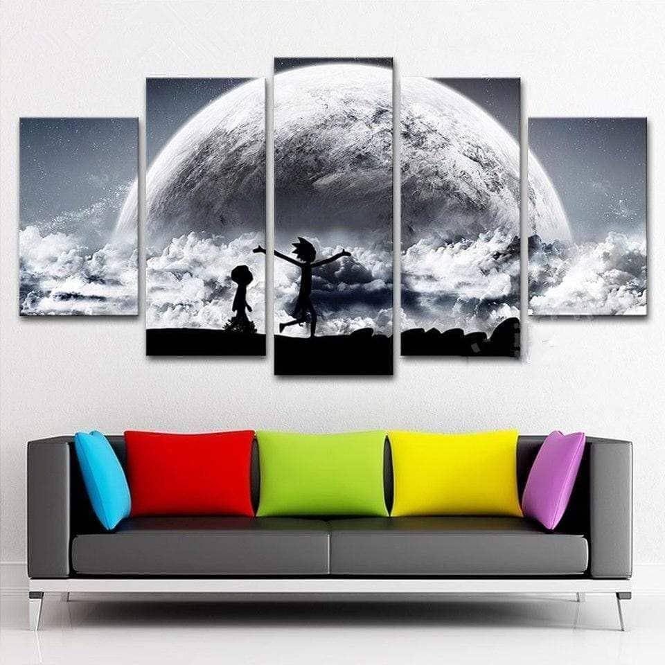 Tableau Rick et Morty La Lune - Montableaudeco