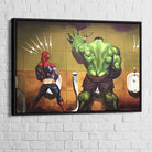Tableau Spiderman Hulk Aux Toilettes - Montableaudeco