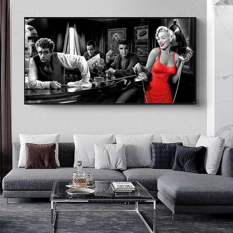 Tableau Star James Dean Marilyn Monroe Elvis Presley - Montableaudeco