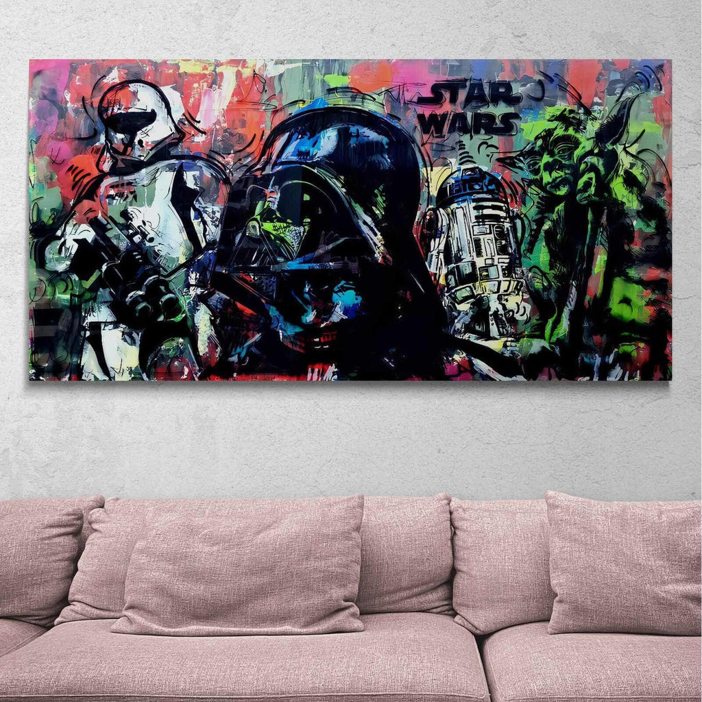 Tableau Star Wars Death Star TIE Fighters Movie – 5 Pièces Impression sur  Toile Peinture Art pour la Décoration Intérieure – DNV Store FR