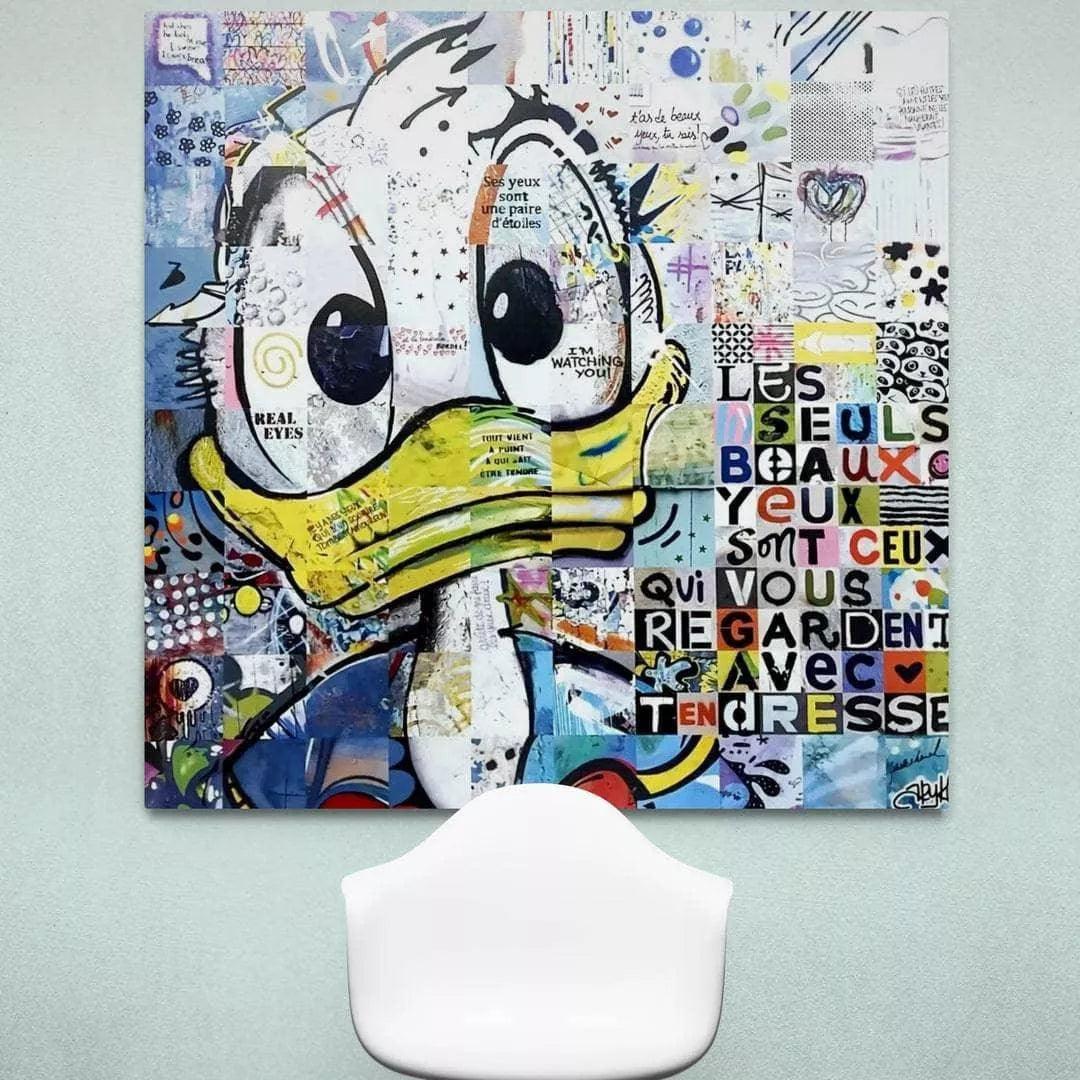 Tableau Street Art Donald Duck La Tendresse - Montableaudeco