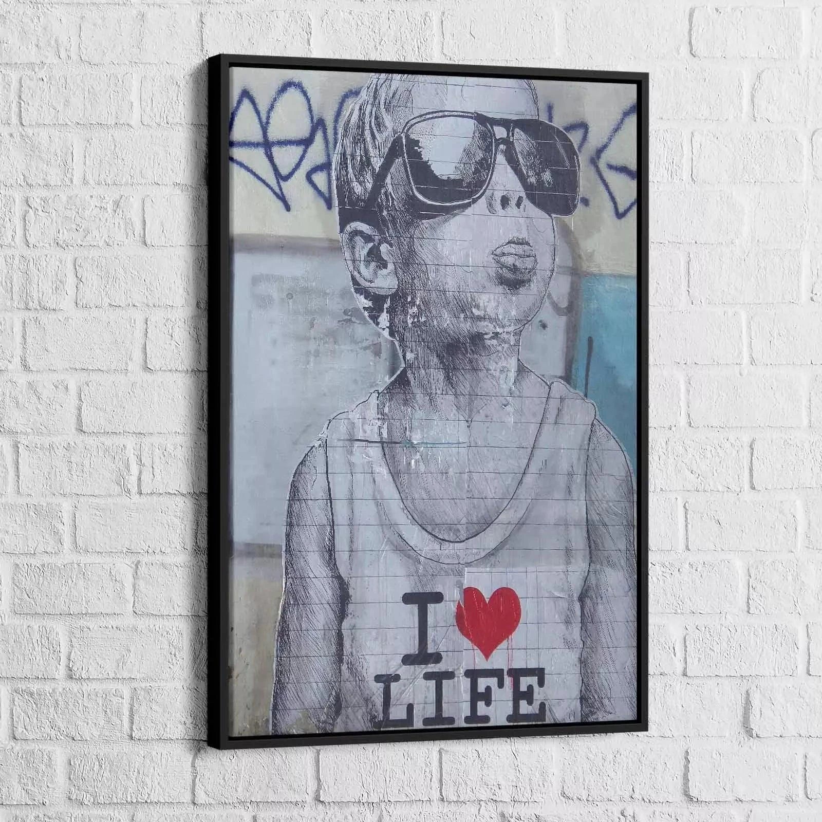 Tableau Street Art I Love Life - Montableaudeco