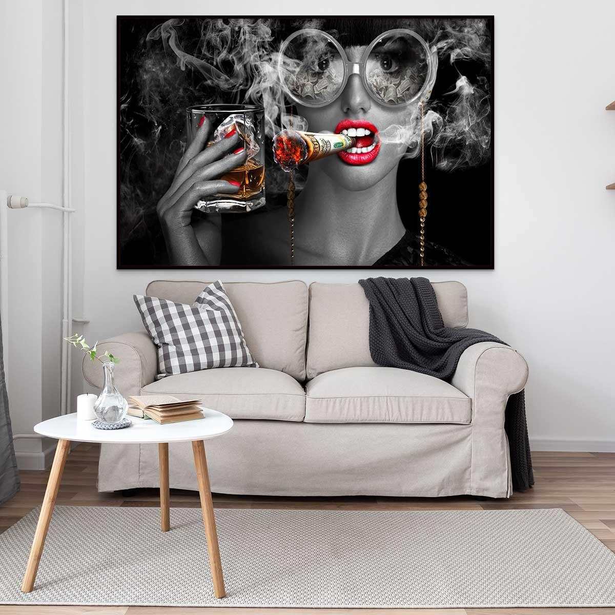 Tableau Mode Miss Drink and Smoke - Montableaudeco