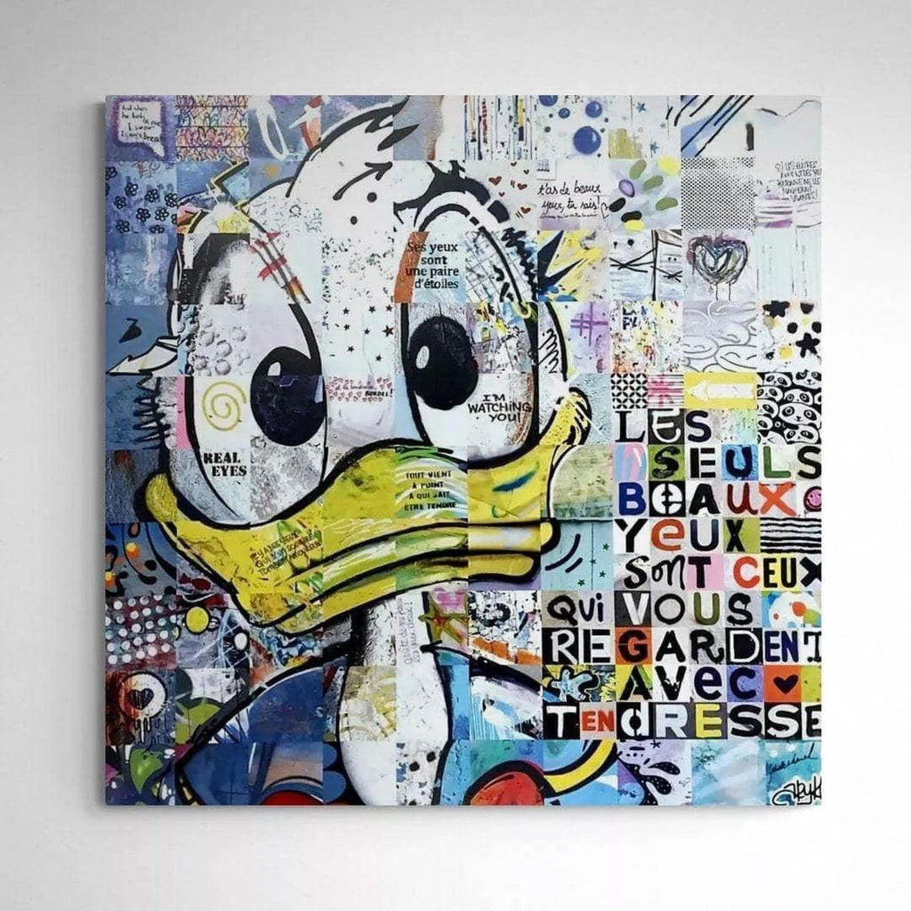 Tableau Street Art Donald Duck La Tendresse - Montableaudeco