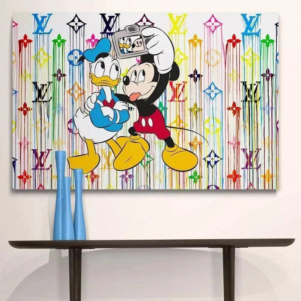 Tableau Street Art Mickey Donald & Louis Vuitton - Montableaudeco