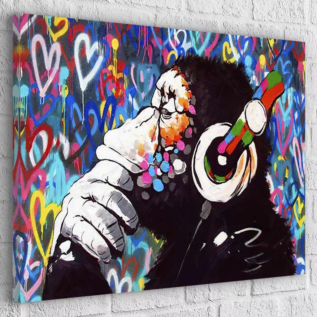 Tableau Street Art DJ Monkey - Montableaudeco