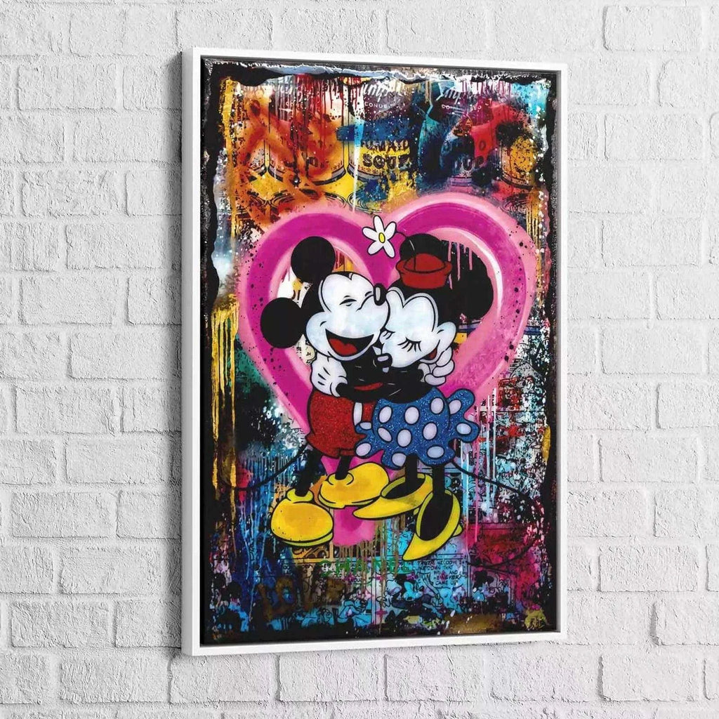 Tableau Street Art L'amour Mickey et Minnie - Montableaudeco