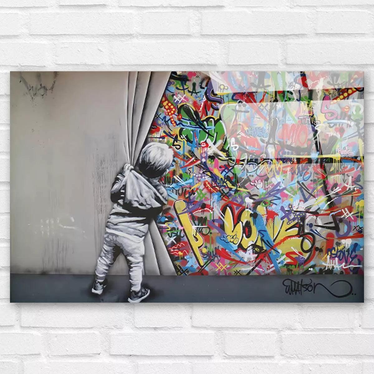 Tableau Street Art Banksy  La Déco à Prix Grossiste – Montableaudeco
