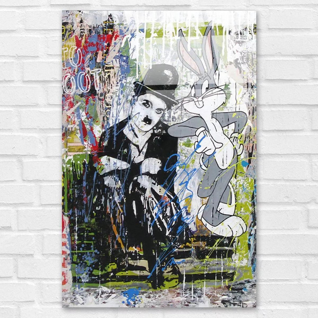 Tableau Street Art Charlie et Bunny - Montableaudeco