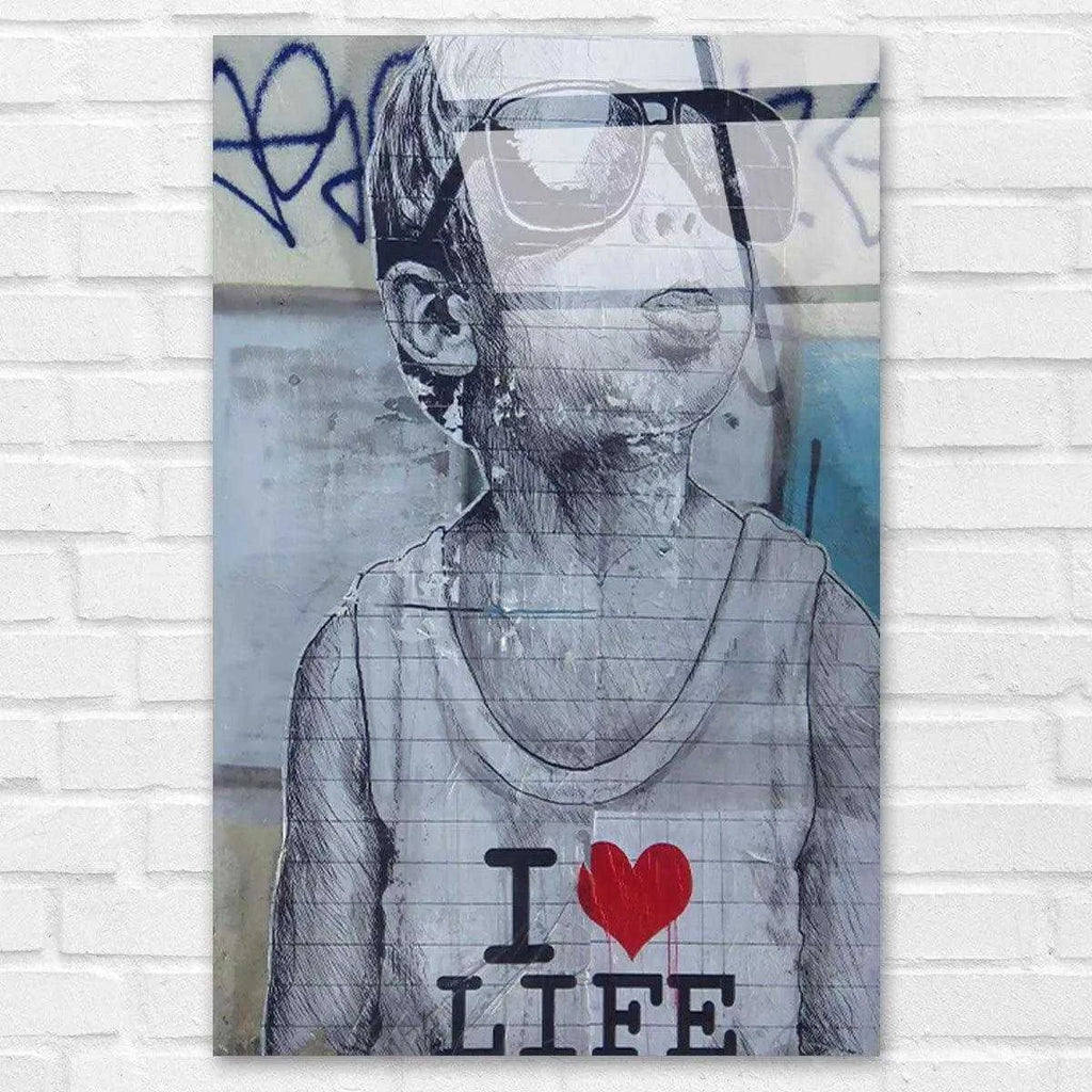 Tableau Street Art I Love Life - Montableaudeco