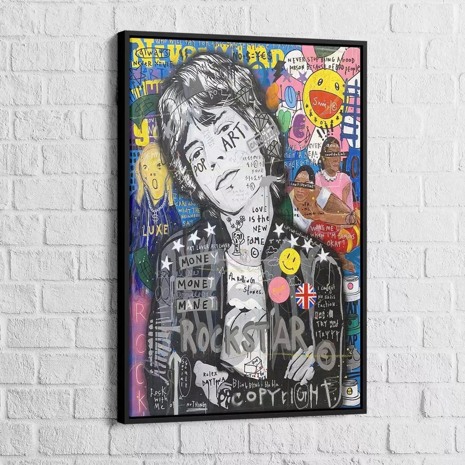 Tableau Street Art Mick Jagger - Montableaudeco