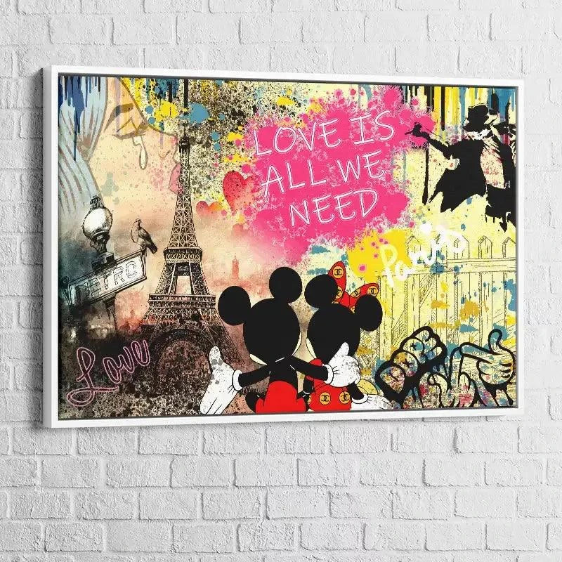 Tableau Street Art Mickey Love is All - Montableaudeco